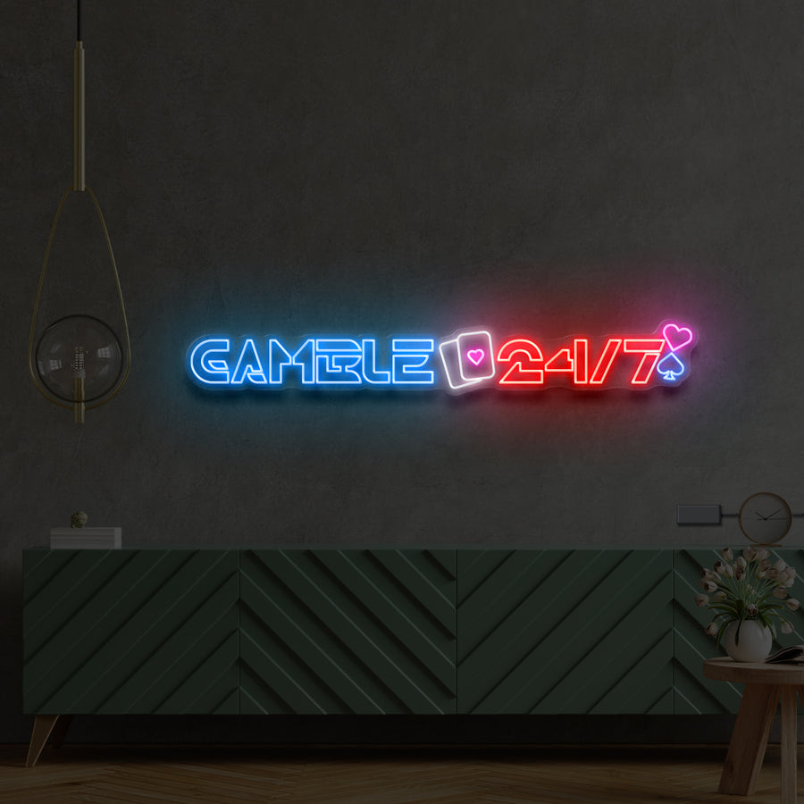 Gamble 24/7 Neon Sign
